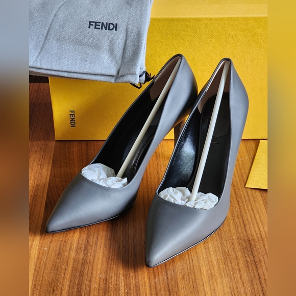 Fendi Shoes - $650 Brand New 100% Auth Fendi Leather Stilleto Shoes Yellow EU 37 US 7
